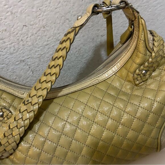 BRIGHTON  STOCKADE Quilted  Patent Leather Satchel HandBag shoulder bag - Picture 9 of 15